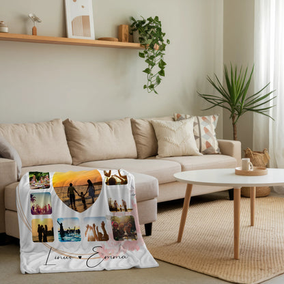 Personalisierte Kuscheldecke Mit Namen Fotocollage 13 Fotos I Love You More Than Words Can Express Geschenk 4
