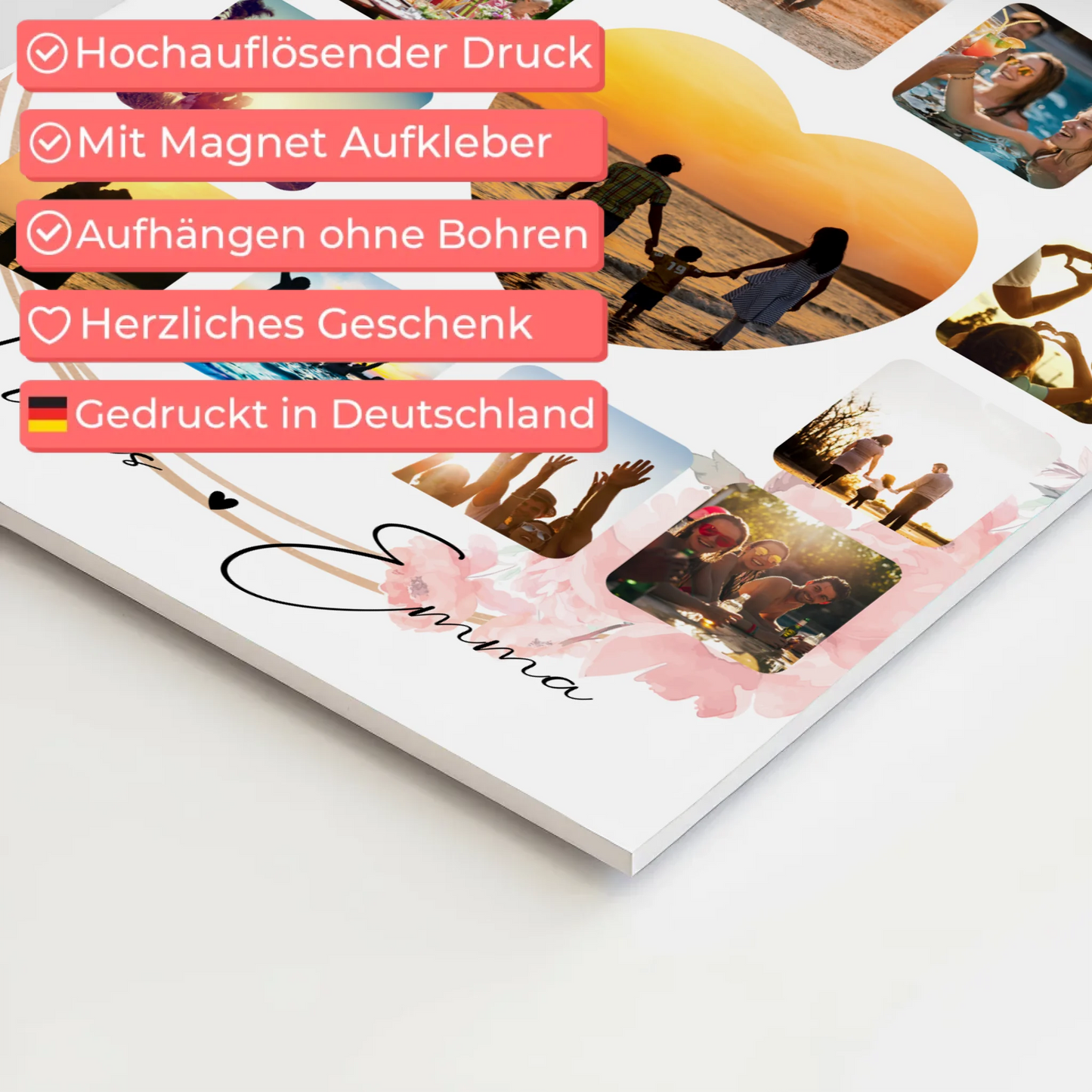 Magnetposter Fotoboard Fotocollage 13 Fotos I love you more than words can express Geschenk 4