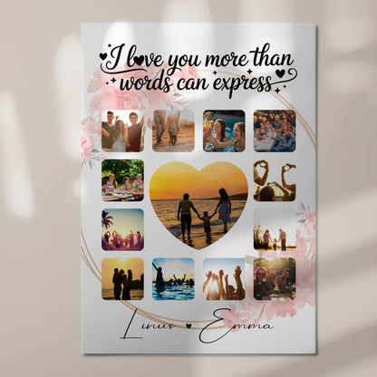 Magnetposter Fotoboard Fotocollage 13 Fotos I love you more than words can express Geschenk 7