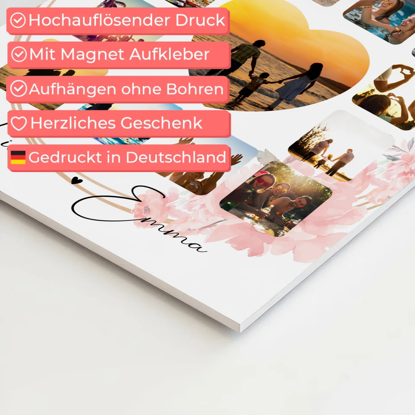 Magnetposter Fotoboard Fotocollage 13 Fotos I love you more than words can express Geschenk 10