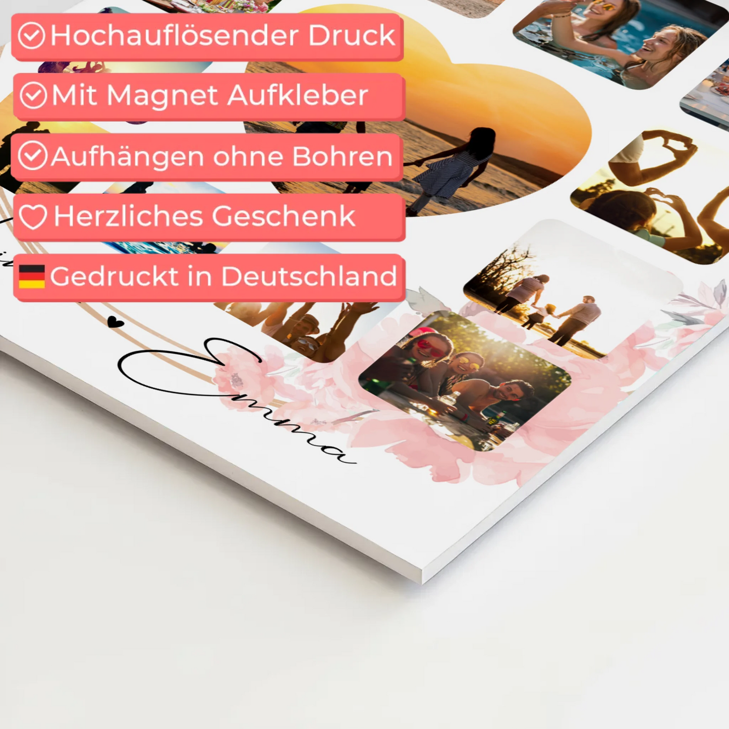 Magnetposter Fotoboard Fotocollage 13 Fotos I love you more than words can express Geschenk