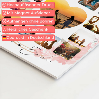 Magnetposter Fotoboard Fotocollage 13 Fotos I love you more than words can express Geschenk