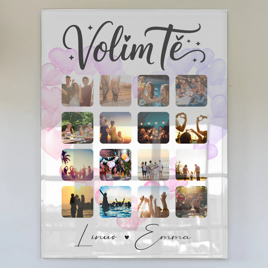 Acrylglas Mit Foto Für Paare 16 Fotos Volim te Liebe auf Kroatisch Geschenk