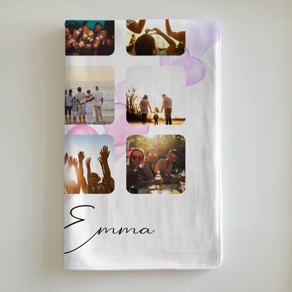 Personalisierte Namensdecke Für Paare mit 16 Fotos Volim te Liebe auf Kroatisch Geschenk 6