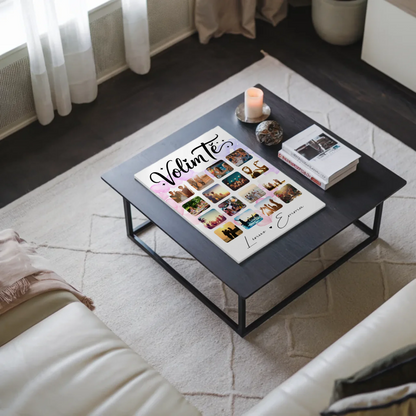 Personalisiertes Fotoboard Poster Magnetisch Für Paare 16 Fotos Volim te Liebe auf Kroatisch Geschenk