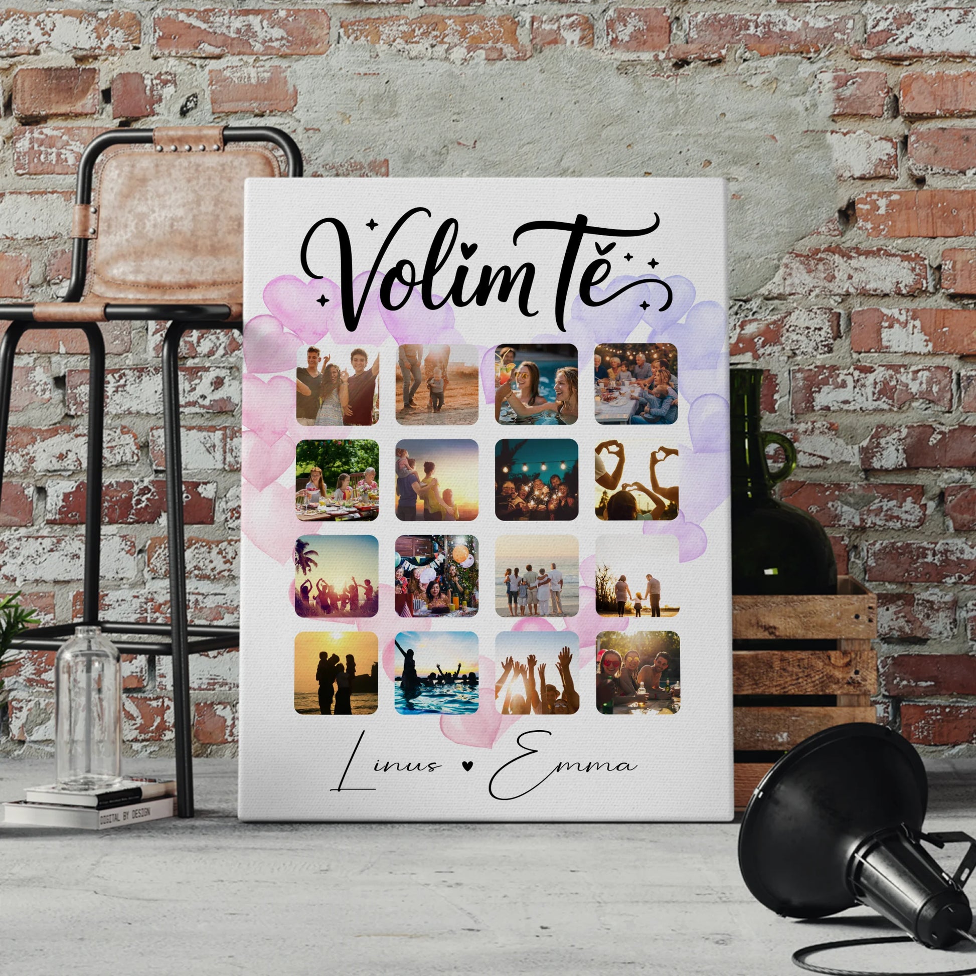 Pärchen Leinwand Für Paare 16 Fotos Volim te Liebe auf Kroatisch Geschenk 4