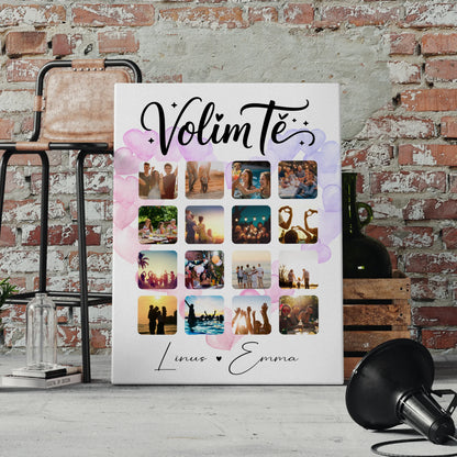 Pärchen Leinwand Für Paare 16 Fotos Volim te Liebe auf Kroatisch Geschenk 4