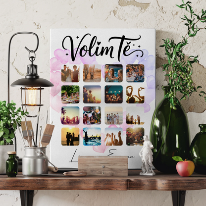 Pärchen Leinwand Für Paare 16 Fotos Volim te Liebe auf Kroatisch Geschenk 3