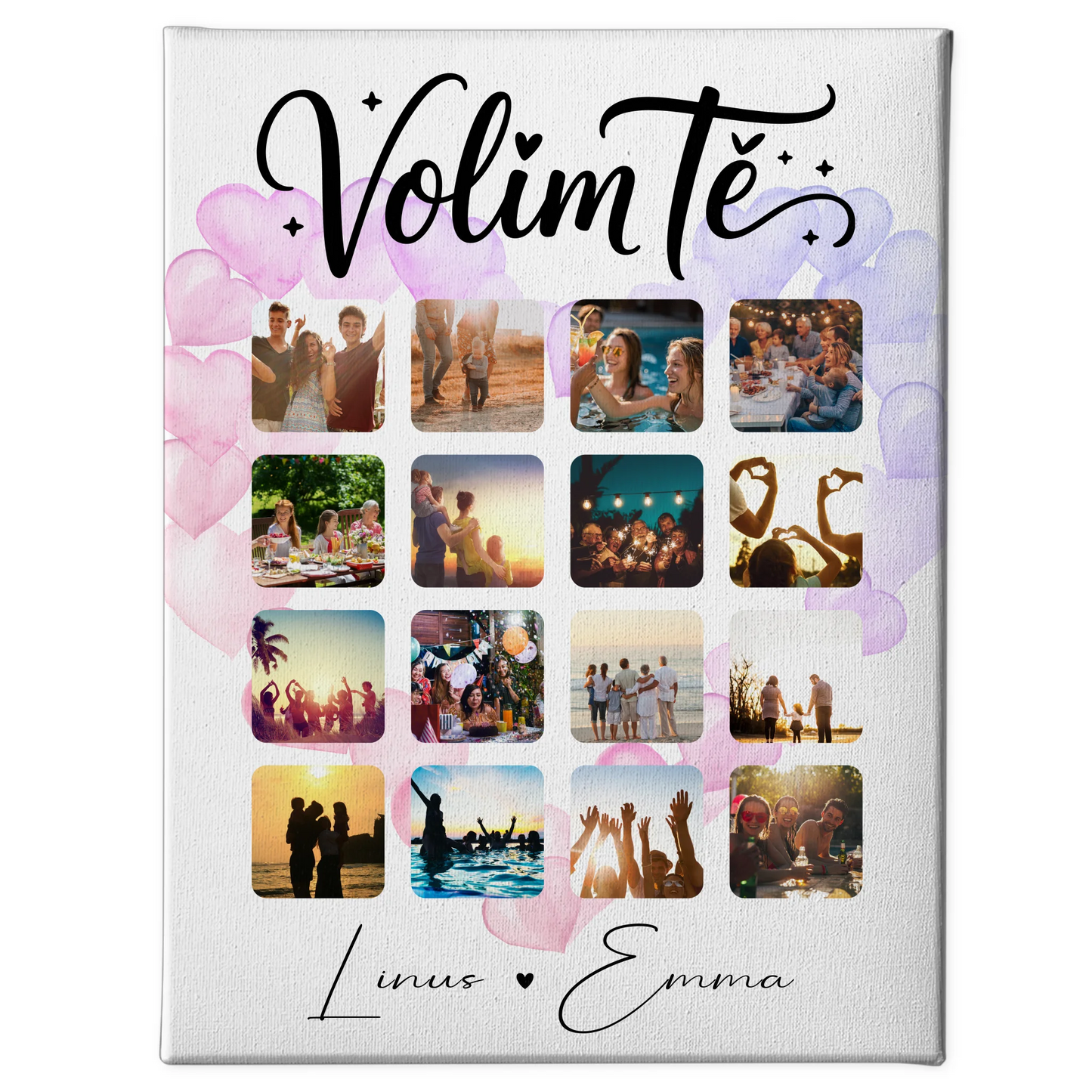 Pärchen Leinwand Für Paare 16 Fotos Volim te Liebe auf Kroatisch Geschenk 1