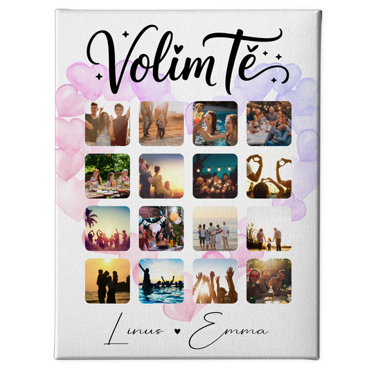 Pärchen Leinwand Für Paare 16 Fotos Volim te Liebe auf Kroatisch Geschenk 1