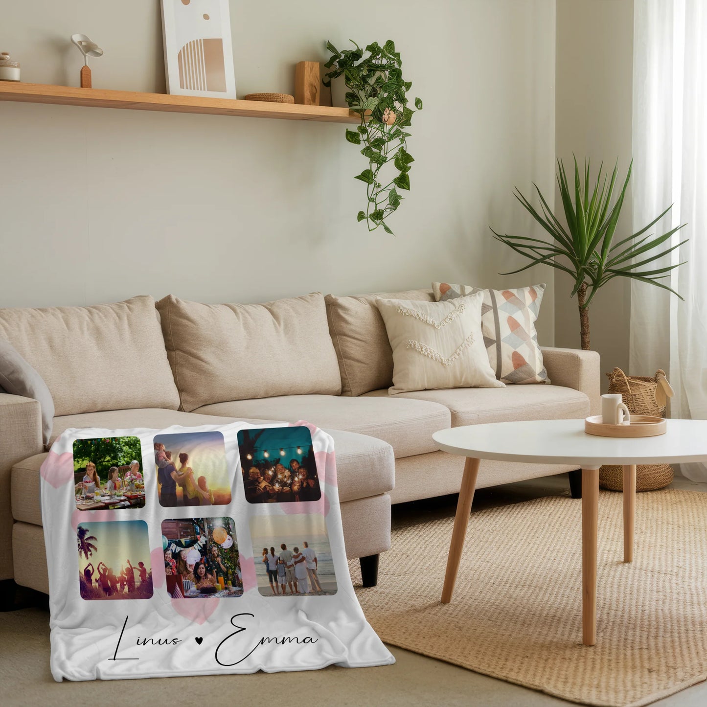 Personalisierte Kuscheldecke Mit Namen Fotocollage für Paare 9 Fotos Kocham Cie Liebe auf Polnisch Geschenk 4