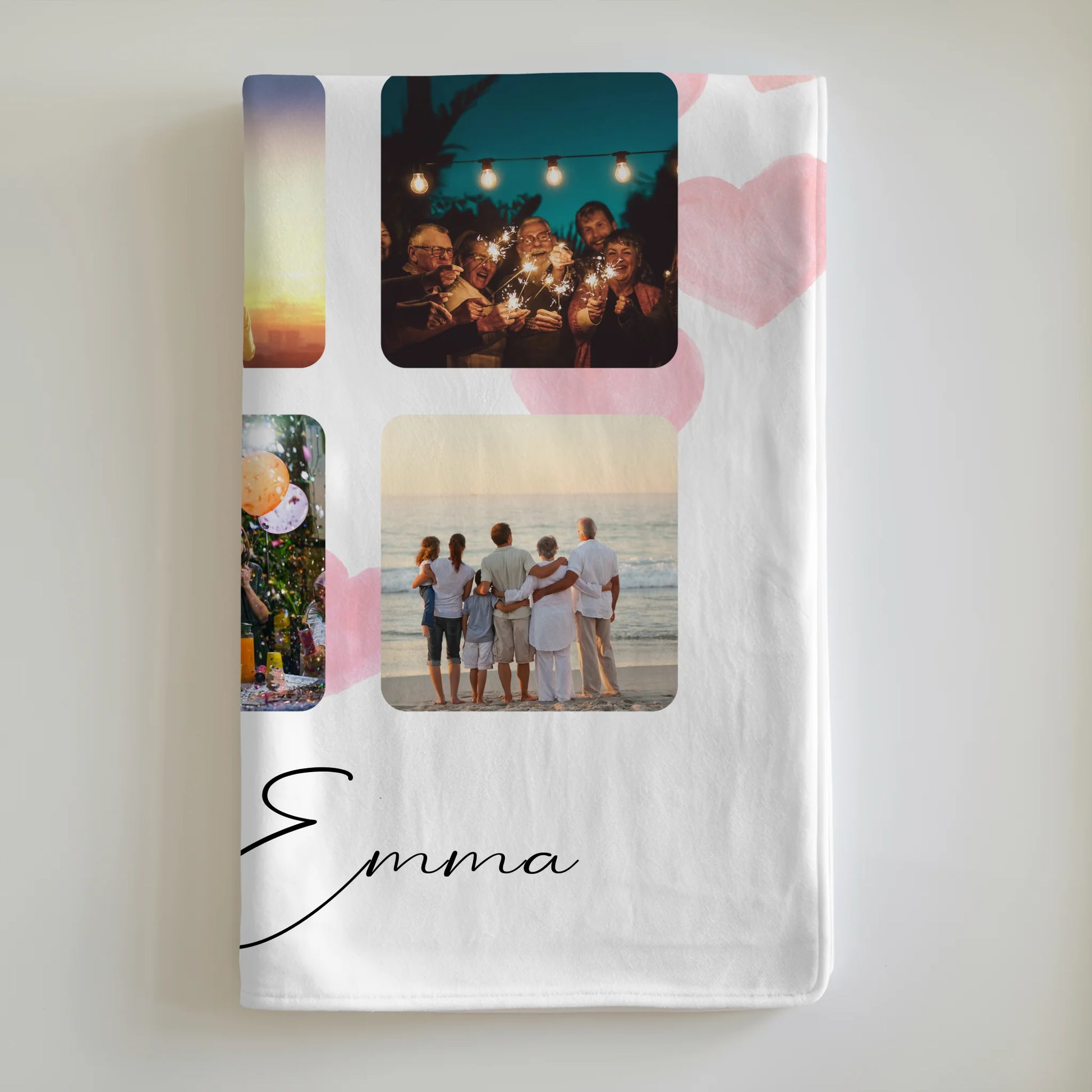 Personalisierte Kuscheldecke Mit Namen Fotocollage für Paare 9 Fotos Kocham Cie Liebe auf Polnisch Geschenk 6