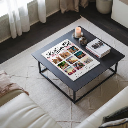 Personalisiertes Magnetposter Fotoboard Fotocollage für Paare mit 9 Fotos Kocham cię Liebe auf Polnisch Geschenk 3