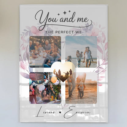 Personalisierte Geschenkidee mit Foto Acrylglas und Paar Fotocollage 4 Fotos You and me The perfect we