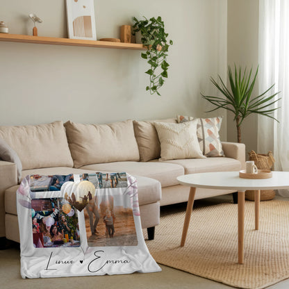 Decke Mit Namen Paar Fotocollage 4 Fotos You and Me The Perfect We personalisiertes Geschenk 4