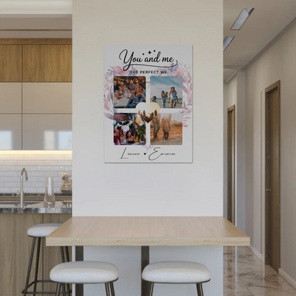 Personalisiertes Fotoboard Magnet Wandbild Paar Fotocollage 4 Fotos You and me The perfect we Geschenk 8