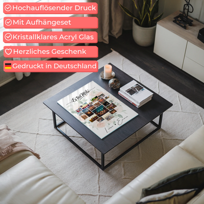 Wandbild Fotocollage Liebe mit 19 Herz Fotos personalisiertes Geschenk