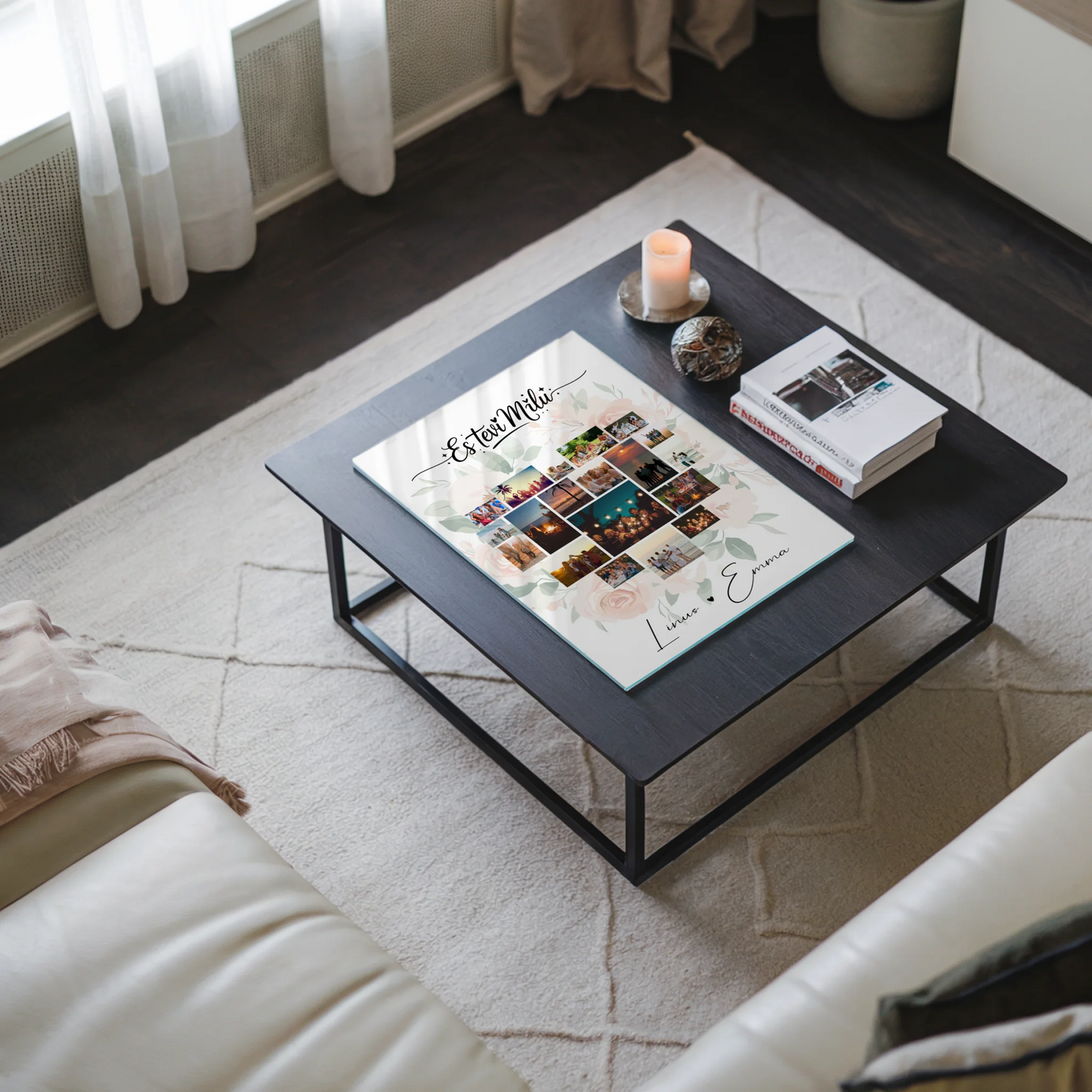 Wandbild Fotocollage Liebe mit 19 Herz Fotos personalisiertes Geschenk