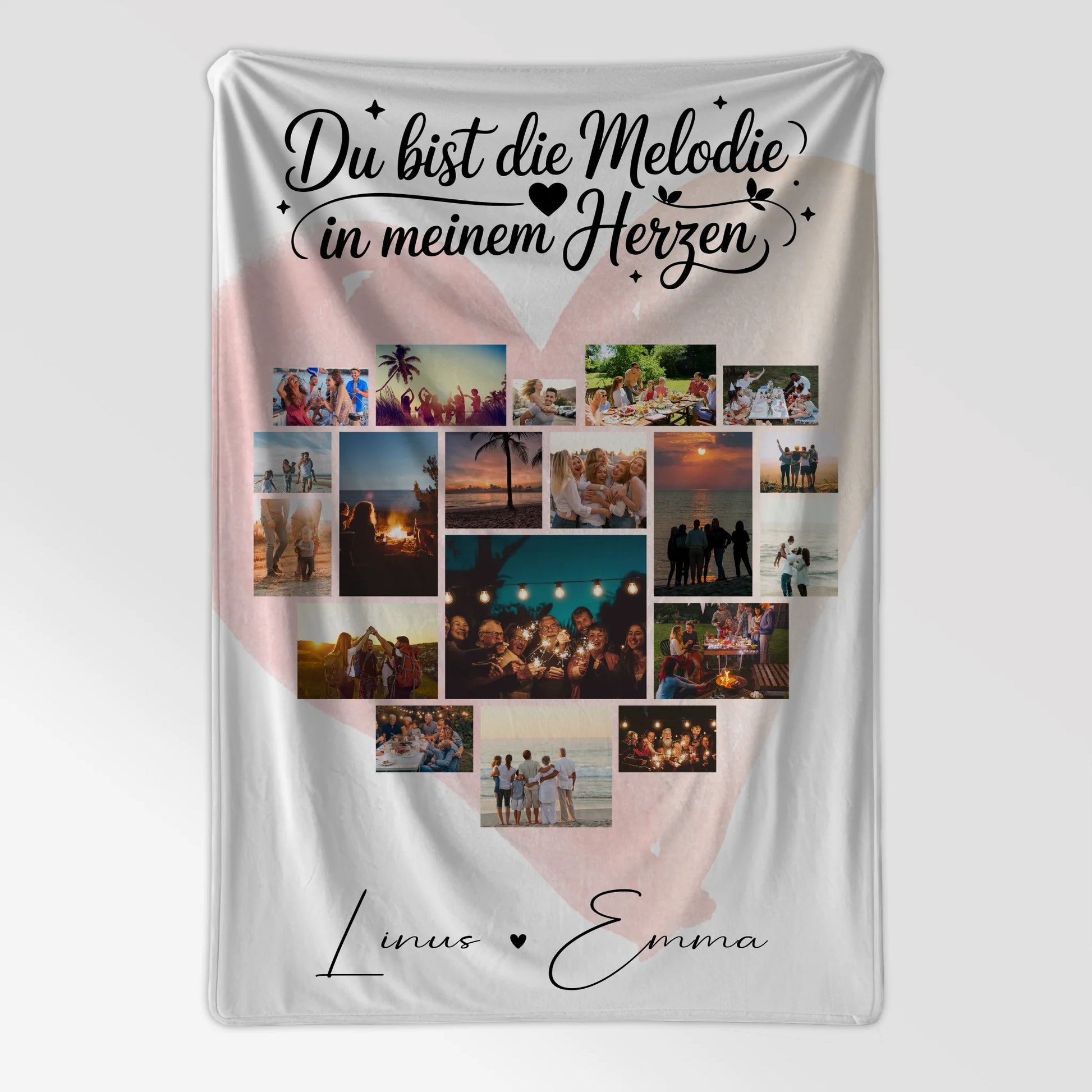 Decke Mit Namen Fotocollage 19 Herz Fotos Melodie in meinem Herzen Geschenk 7