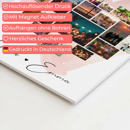 Personalisiertes Magnetposter Fotocollage mit 19 Herz Fotos Melodie in meinem Herzen Geschenk 4