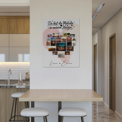 Personalisiertes Magnetposter Fotocollage mit 19 Herz Fotos Melodie in meinem Herzen Geschenk 8