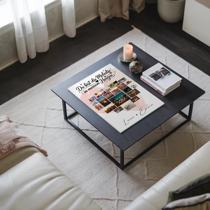 Personalisiertes Magnetposter Fotocollage mit 19 Herz Fotos Melodie in meinem Herzen Geschenk