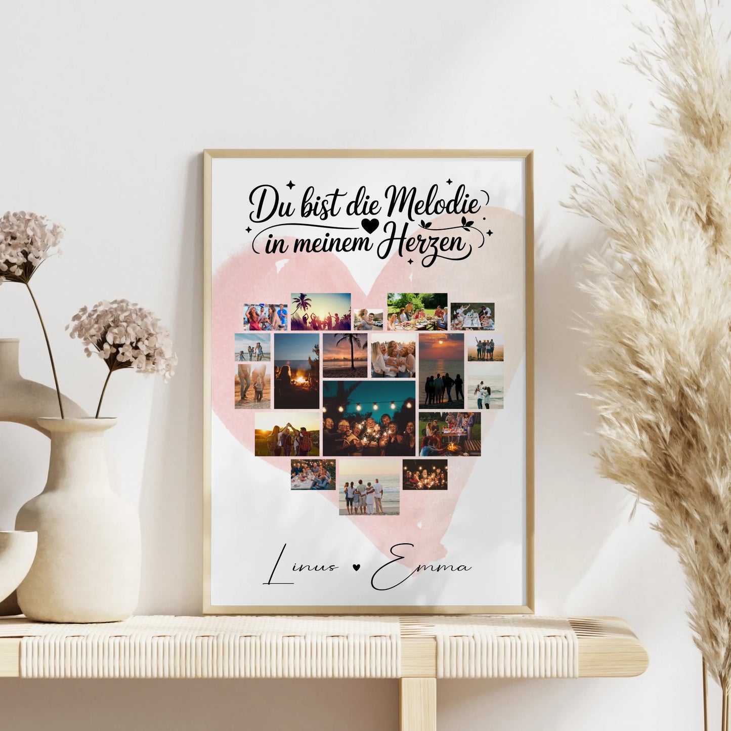 Poster Liebe Fotocollage 19 Herz Fotos Melodie in meinem Herzen