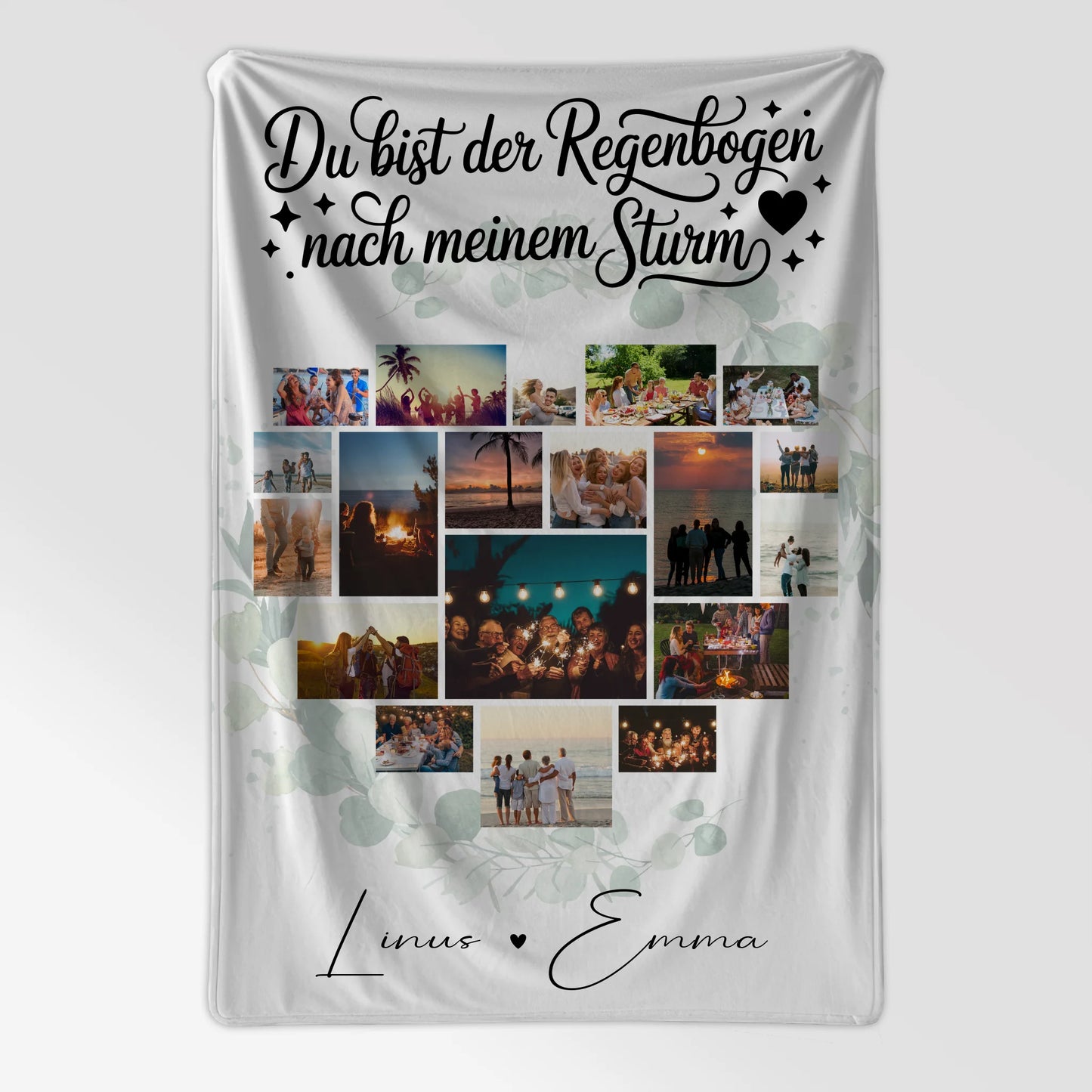 Personalisierte Decke Mit Namen Für Paare 19 Herz Fotos Du bist der Regenbogen Geschenk 7