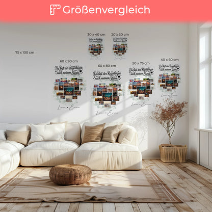 Personalisierte Pärchen Leinwand Für Paare mit 19 Herz Fotos Du bist der Regenbogen Geschenk 6