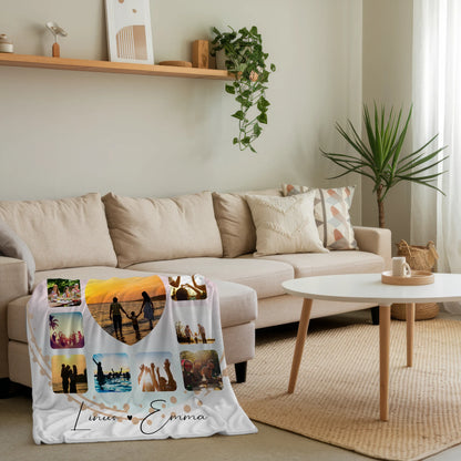 Personalisierte Decke Mit Namen Fotocollage für Paare 13 Fotos Szeretlek Liebe auf Ungarisch Geschenk 4