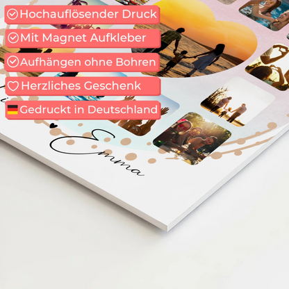 Personalisiertes Fotoboard Magnet Poster Fotocollage für Paare 13 Fotos Szeretlek Liebe auf Ungarisch Geschenk 10