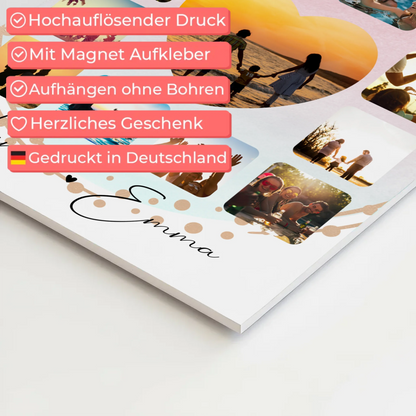 Personalisiertes Fotoboard Magnet Poster Fotocollage für Paare 13 Fotos Szeretlek Liebe auf Ungarisch Geschenk