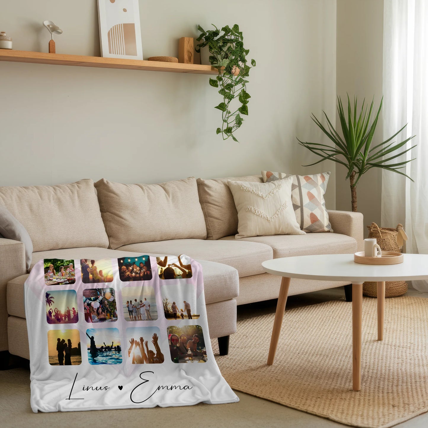 Personalisierte Kuscheldecke Mit Namen und Paar Fotocollage 16 Fotos Të dua Liebe auf Albanisch Geschenk 4