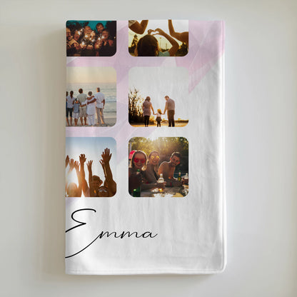 Personalisierte Kuscheldecke Mit Namen und Paar Fotocollage 16 Fotos Të dua Liebe auf Albanisch Geschenk 6