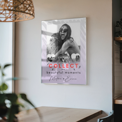 Personalisierte Fotogeschenke für beste Freundin mit 1 Foto und 3 kleine Herz Fotos Collect Beautiful Moments