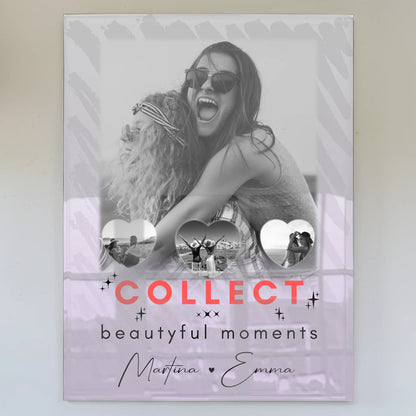 Personalisierte Fotogeschenke für beste Freundin mit 1 Foto und 3 kleine Herz Fotos Collect Beautiful Moments