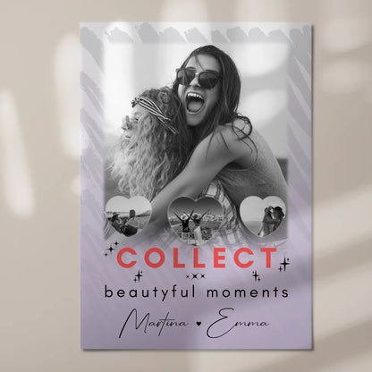 Geschenk Beste Freundin mit 1 Foto und 3 Kleine Herz Fotos Collect Beautyful Moments 7