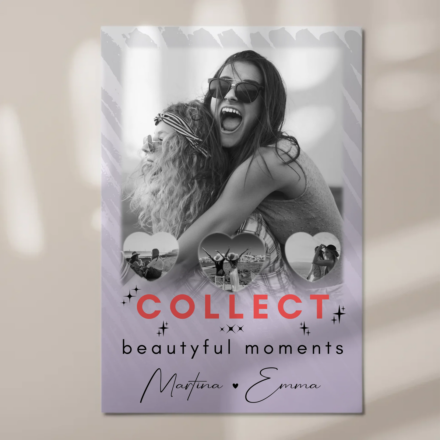 Geschenk Beste Freundin mit 1 Foto und 3 Kleine Herz Fotos Collect Beautyful Moments