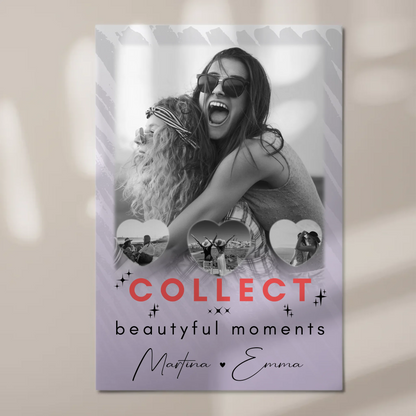Geschenk Beste Freundin mit 1 Foto und 3 Kleine Herz Fotos Collect Beautyful Moments