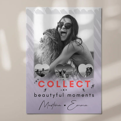 Geschenk Beste Freundin mit 1 Foto und 3 Kleine Herz Fotos Collect Beautyful Moments