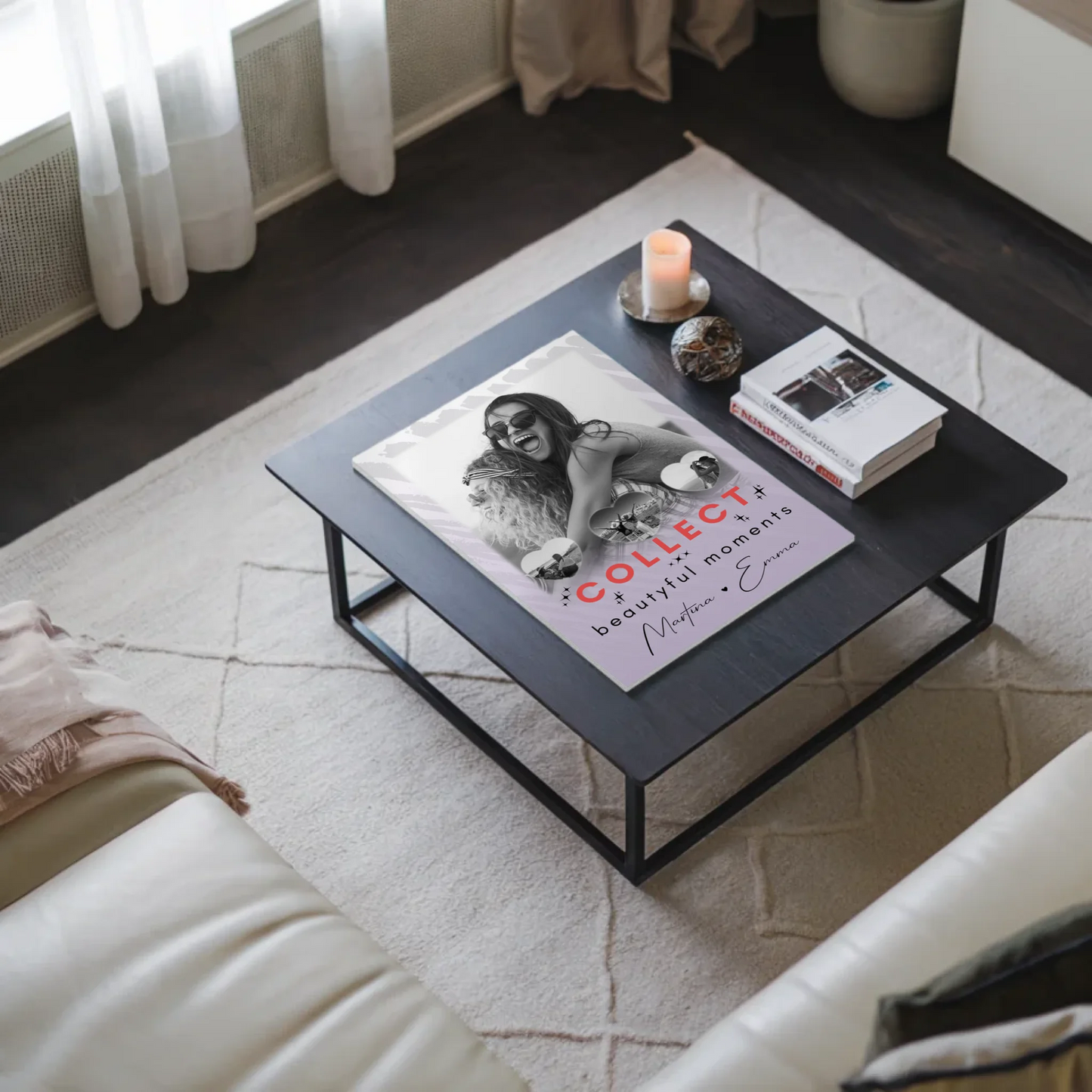 Geschenk Beste Freundin mit 1 Foto und 3 Kleine Herz Fotos Collect Beautyful Moments
