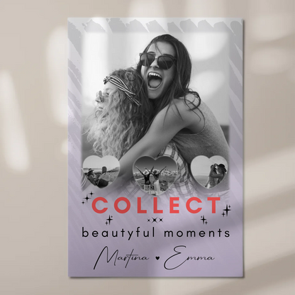 Geschenk Beste Freundin mit 1 Foto und 3 Kleine Herz Fotos Collect Beautyful Moments