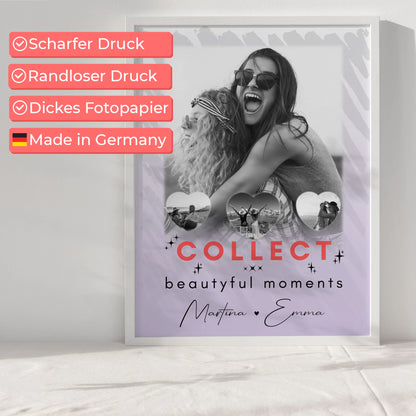 Beste Freundinnen Poster Personalisiert 1 Foto und 3 Herz Fotos Collect Beautyful Moments