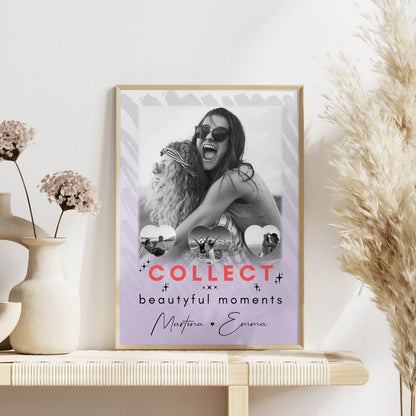 Beste Freundinnen Poster Personalisiert 1 Foto und 3 Herz Fotos Collect Beautyful Moments