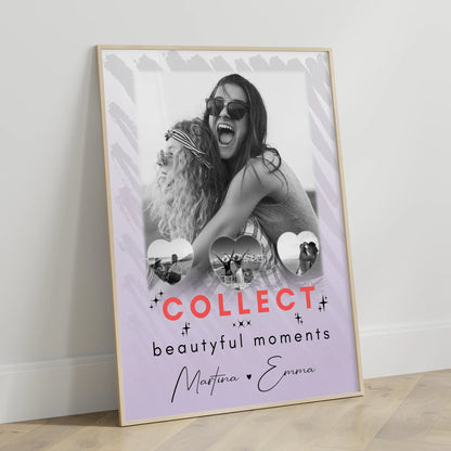 Beste Freundinnen Poster Personalisiert 1 Foto und 3 Herz Fotos Collect Beautyful Moments