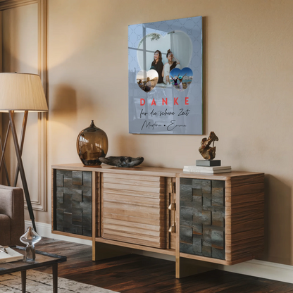 Freundinnen Bild Personalisiert mit 3 Herz Fotos Danke Für Die Schöne Zeit