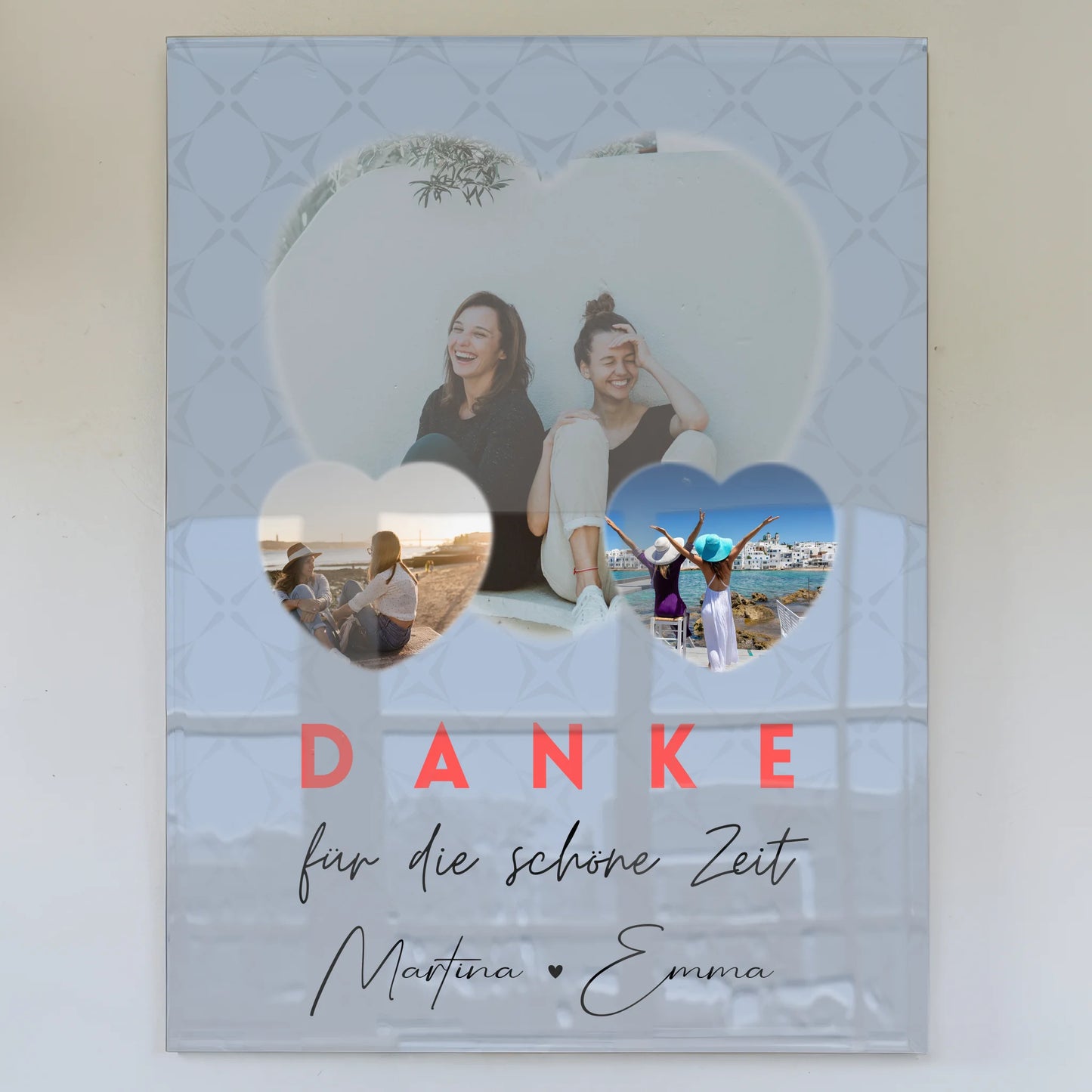 Freundinnen Bild Personalisiert mit 3 Herz Fotos Danke Für Die Schöne Zeit