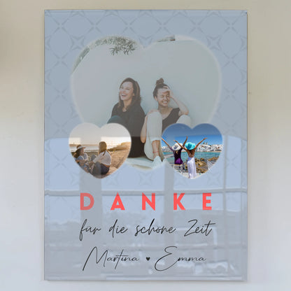 Freundinnen Bild Personalisiert mit 3 Herz Fotos Danke Für Die Schöne Zeit