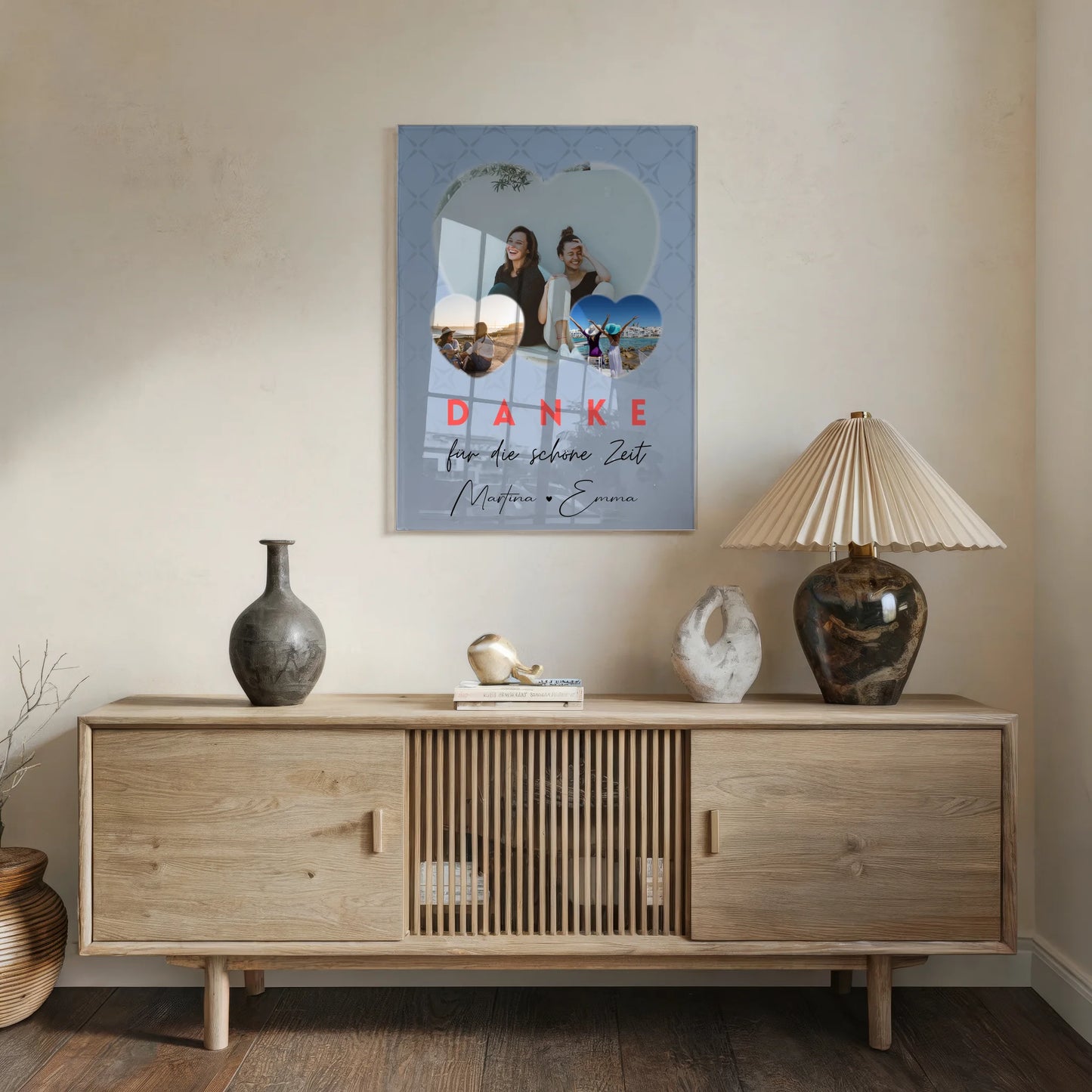 Freundinnen Bild Personalisiert mit 3 Herz Fotos Danke Für Die Schöne Zeit