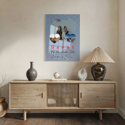 Freundinnen Bild Personalisiert mit 3 Herz Fotos Danke Für Die Schöne Zeit